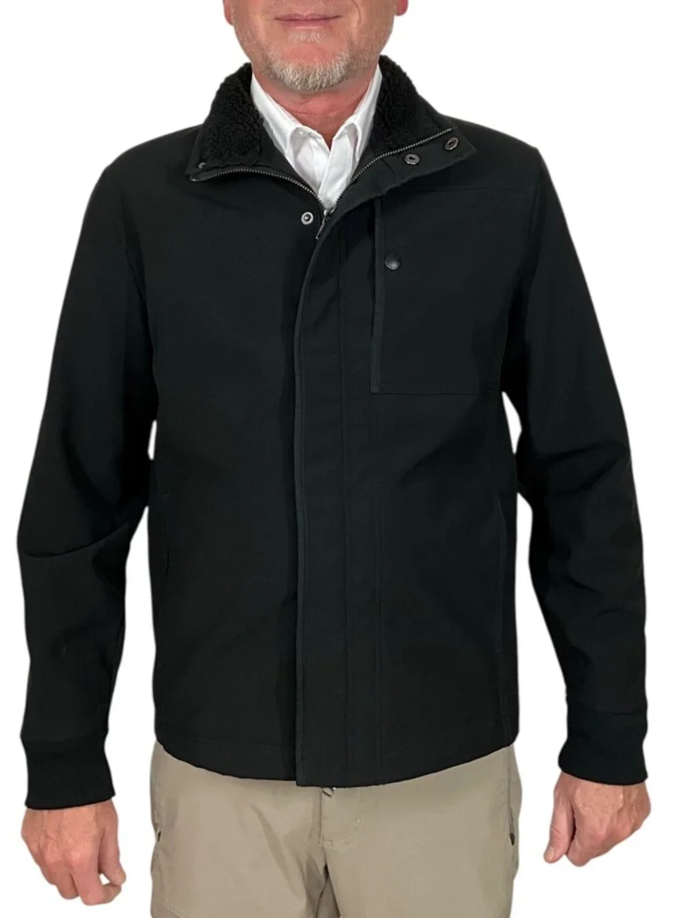 Banana Republic Softshell Jacket S Black Mockneck Preppy Fall Fashion